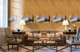 Обои 1 фото в интерьере кабинета превью