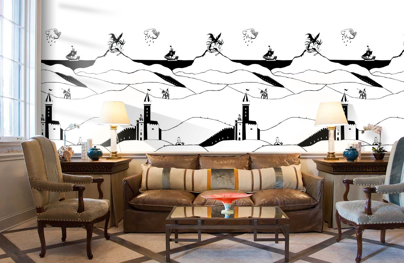 Обои P120903-2 фото в интерьере кабинета