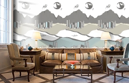 Обои P120904-2 фото в интерьере кабинета превью