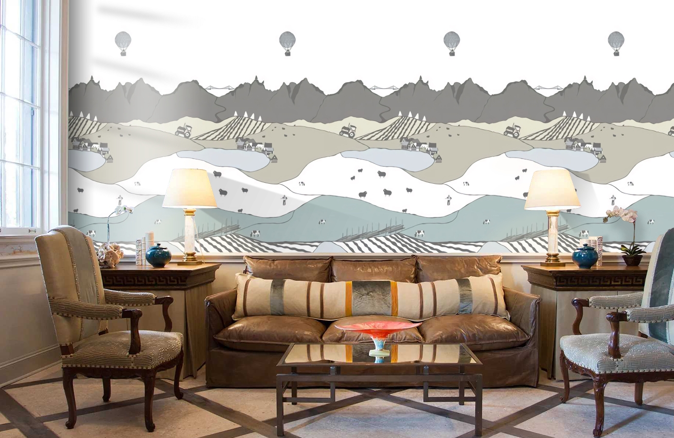 Обои P120905-2 фото в интерьере кабинета