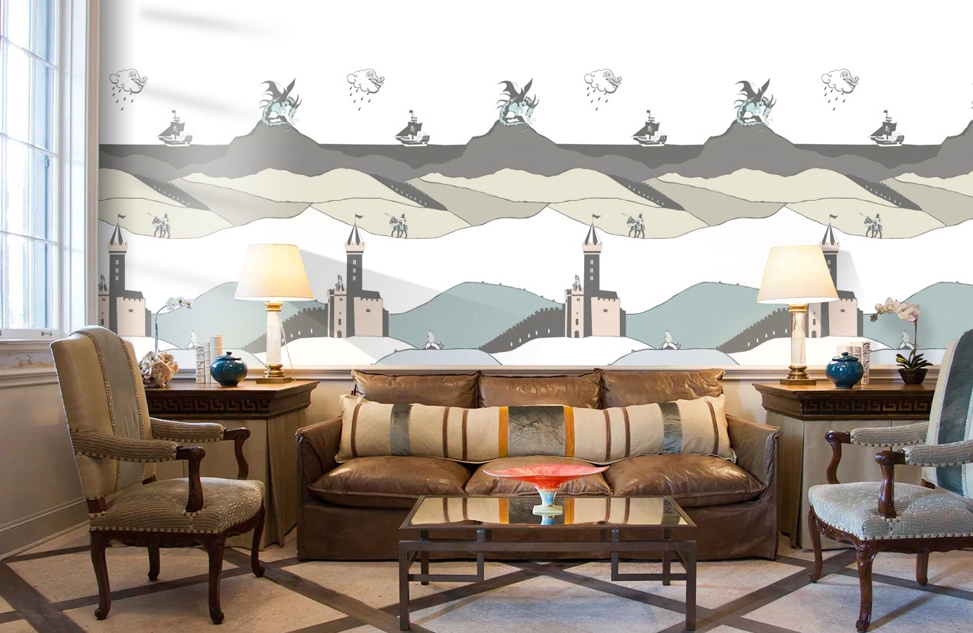 Обои P120906-2 фото в интерьере кабинета