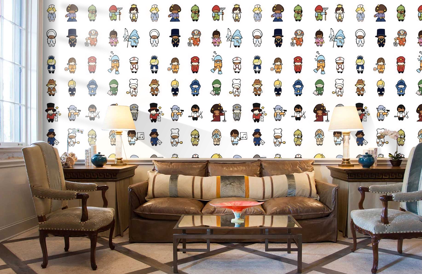 Обои P121501-2 фото в интерьере кабинета