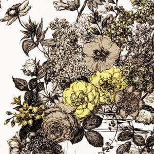 английские премиум флизелиновые полностью обои коричневые в гостиную Clarke&Clarke Floribunda W0041-02 На фото английские премиум флизелиновые полностью обои коричневые в гостиную Clarke&Clarke Floribunda W0041-02