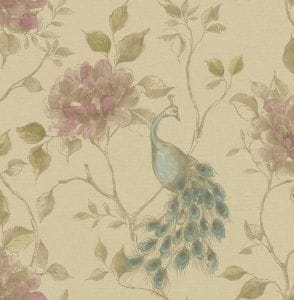 флизелиновые полностью обои бежевые в комнату Fine Decor с цветами  Empress FD21711 На фото флизелиновые полностью обои бежевые в комнату Fine Decor с цветами  Empress FD21711
