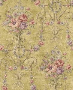 американские обои желтые ретро KT-Exclusive Champagne Florals MF10404 На фото американские обои желтые ретро KT-Exclusive Champagne Florals MF10404