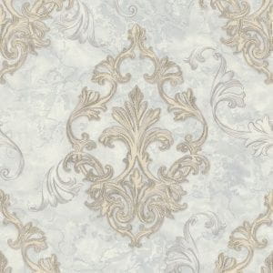 флизелиновые обои серые Euro Decor с дамаском Poeme 7190-11 На фото флизелиновые обои серые Euro Decor с дамаском Poeme 7190-11