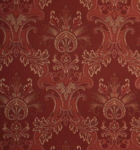бельгийские текстильные обои красные в комнату Bekaert Textiles с дамаском Villa Borghese Milano Rubino-131 На фото бельгийские текстильные обои красные в комнату Bekaert Textiles с дамаском Villa Borghese Milano Rubino-131