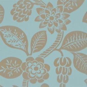 английские премиум бумажные обои голубые Sanderson с цветами  Classic Collection DCLAEV104 На фото английские премиум бумажные обои голубые Sanderson с цветами  Classic Collection DCLAEV104