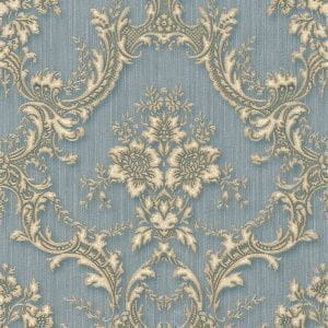 итальянские дорогие виниловые обои на бумажной основе синие Zambaiti с цветами  Satin Flowers 4151 На фото итальянские дорогие виниловые обои на бумажной основе синие Zambaiti с цветами  Satin Flowers 4151
