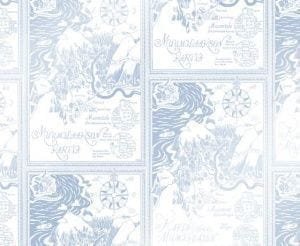премиум обои голубые Sandudd с текстом Moomin 5348-6 На фото премиум обои голубые Sandudd с текстом Moomin 5348-6