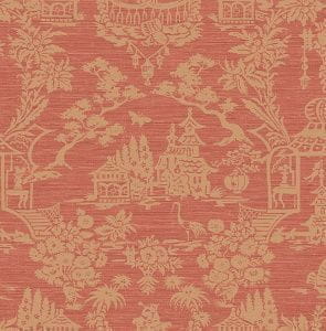 обои красные KT-Exclusive с цветами  Chinoiserie CH70301 На фото обои красные KT-Exclusive с цветами  Chinoiserie CH70301