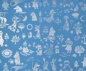 финские обои детские Sandudd с абстракцией в скандинавском стиле Moomin 5164-4 На фото финские обои детские Sandudd с абстракцией в скандинавском стиле Moomin 5164-4