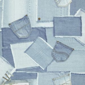бельгийские премиум бумажные обои синие с абстракцией Covers Elements Patchwork Cowboy 37-Denim На фото бельгийские премиум бумажные обои синие с абстракцией Covers Elements Patchwork Cowboy 37-Denim