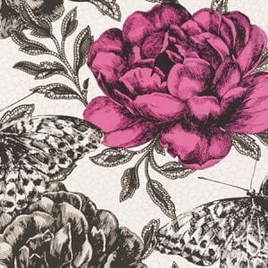 обои в комнату Clarke&Clarke с цветами  английской стиле Floribunda W0034-06 На фото обои в комнату Clarke&Clarke с цветами  английской стиле Floribunda W0034-06