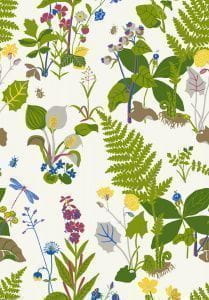 элитные обои белые Borastapeter с цветами  Scandinavian designers 1788 На фото элитные обои белые Borastapeter с цветами  Scandinavian designers 1788