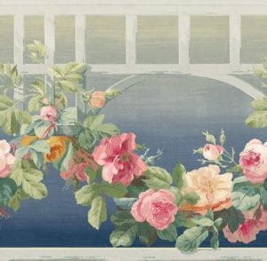 американские обои синие вставка Wallquest English Rose EN11062B На фото американские обои синие вставка Wallquest English Rose EN11062B