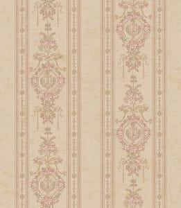 итальянские обои розовые в комнату Decoro Pareti с полосой Classico AD1613 На фото итальянские обои розовые в комнату Decoro Pareti с полосой Classico AD1613
