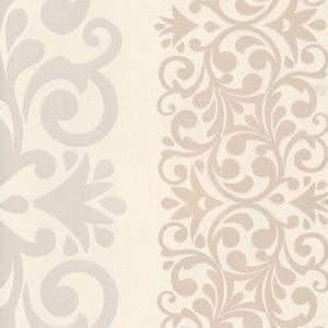 немецкие недорогие виниловые обои капучино с полосой Marburg Ornamental Home 55233 На фото немецкие недорогие виниловые обои капучино с полосой Marburg Ornamental Home 55233