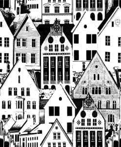 финские обои черные в гостиную скандинавском стиле Sandudd Vallila Klassikot 5328-1 На фото финские обои черные в гостиную скандинавском стиле Sandudd Vallila Klassikot 5328-1