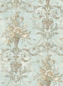 американские премиум бумажные обои KT-Exclusive с цветами  в классическом стиле Champagne Florals MF11402 На фото американские премиум бумажные обои KT-Exclusive с цветами  в классическом стиле Champagne Florals MF11402