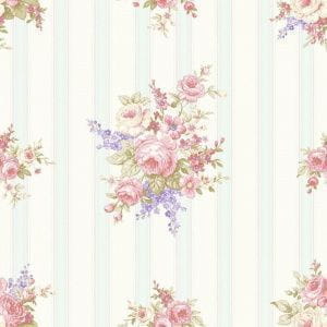 дешевые обои розовые в комнату с полосой классическом стиле GranDeco Little Florals LF 2003 На фото дешевые обои розовые в комнату с полосой классическом стиле GranDeco Little Florals LF 2003