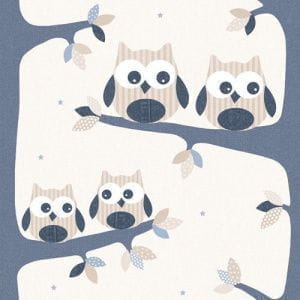 дешевые флизелиновые полностью обои синие с птицами Decoprint Young at home YH-17923 На фото дешевые флизелиновые полностью обои синие с птицами Decoprint Young at home YH-17923