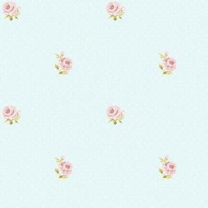 виниловые обои на флизелиновой основе голубые в гостиную GranDeco с цветами  Little Florals LF 2103 На фото виниловые обои на флизелиновой основе голубые в гостиную GranDeco с цветами  Little Florals LF 2103