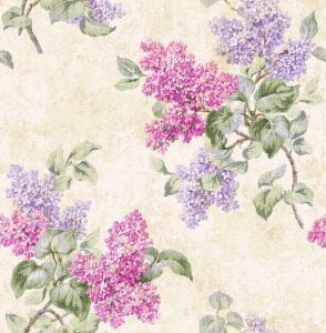 недорогие бумажные обои фиолетовые Harrison Prints с цветами  Olde Francais OF30709 На фото недорогие бумажные обои фиолетовые Harrison Prints с цветами  Olde Francais OF30709