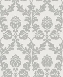 немецкие виниловые обои серые в гостиную с дамаском классическом стиле Rasch Gentle Elegance 725896 На фото немецкие виниловые обои серые в гостиную с дамаском классическом стиле Rasch Gentle Elegance 725896