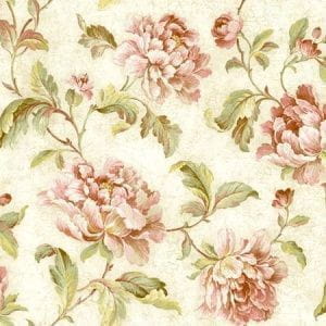 американские недорогие бумажные обои белые Wallquest с цветами  Vintage Home MV70411 На фото американские недорогие бумажные обои белые Wallquest с цветами  Vintage Home MV70411