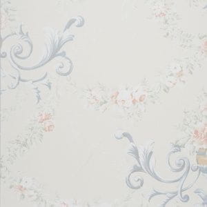обои голубые BN International с цветами  Vintage Lane 48783 На фото обои голубые BN International с цветами  Vintage Lane 48783