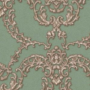 немецкие недорогие виниловые обои зеленые AS-Creation в классическом стиле Luxury Classics 34777-3 На фото немецкие недорогие виниловые обои зеленые AS-Creation в классическом стиле Luxury Classics 34777-3