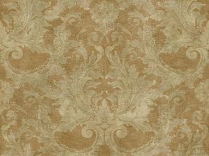 американские дорогие бумажные обои коричневые в комнату с дамаском York Gold Leaf GF0780 На фото американские дорогие бумажные обои коричневые в комнату с дамаском York Gold Leaf GF0780