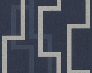 обои синие в комнату AS-Creation с геометрией Fleece Royal 96188-2 На фото обои синие в комнату AS-Creation с геометрией Fleece Royal 96188-2