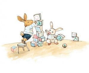 испанские обои белые в комнату с абстракцией Coordonne Bunnys Day Out 1233060 На фото испанские обои белые в комнату с абстракцией Coordonne Bunnys Day Out 1233060