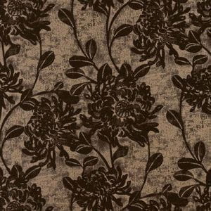 элитные бумажные обои черные Thibaut с цветами  Artisan 839-T-778 На фото элитные бумажные обои черные Thibaut с цветами  Artisan 839-T-778