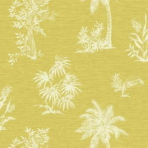 обои желтые в комнату Jaima Brown с деревьями Charleston Home 50303 На фото обои желтые в комнату Jaima Brown с деревьями Charleston Home 50303