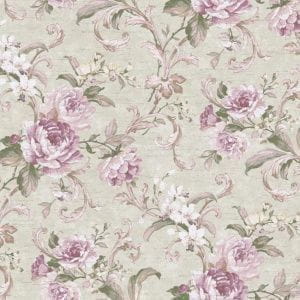 американские бумажные обои серые York с цветами  Luminous Lavender ED3200 На фото американские бумажные обои серые York с цветами  Luminous Lavender ED3200