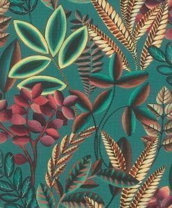 немецкие недорогие обои бирюзовые с деревьями Rasch Florentine 485547 На фото немецкие недорогие обои бирюзовые с деревьями Rasch Florentine 485547