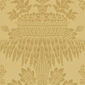 английские бумажные обои желтые в комнату Zoffany классическом стиле Classic Damasks CDW08002 На фото английские бумажные обои желтые в комнату Zoffany классическом стиле Classic Damasks CDW08002