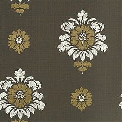 элитные бумажные обои черные Thibaut с цветами  Waterlily 839-T-1120 На фото элитные бумажные обои черные Thibaut с цветами  Waterlily 839-T-1120