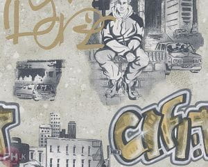дешевые бумажные обои серые AS-Creation в стиле хай-тек Boys and Girls 30468-3 На фото дешевые бумажные обои серые AS-Creation в стиле хай-тек Boys and Girls 30468-3