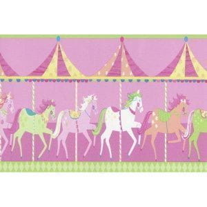 недорогие обои фиолетовые в комнату бордюры Fine Decor Carousel DLB50082 На фото недорогие обои фиолетовые в комнату бордюры Fine Decor Carousel DLB50082