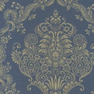 итальянские текстильные обои синие в комнату Sangiorgio с дамаском Canal Grande 500-85 На фото итальянские текстильные обои синие в комнату Sangiorgio с дамаском Canal Grande 500-85