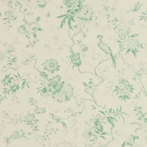 бумажные обои зеленые в комнату Sanderson с птицами Classic Collection DCLAPI102 На фото бумажные обои зеленые в комнату Sanderson с птицами Classic Collection DCLAPI102