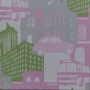 обои розовые Kemen в стиле хай-тек City Lights 2658 На фото обои розовые Kemen в стиле хай-тек City Lights 2658