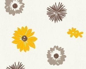 виниловые обои серые в комнату AS-Creation с цветами  Happy Spring 34770-2 На фото виниловые обои серые в комнату AS-Creation с цветами  Happy Spring 34770-2