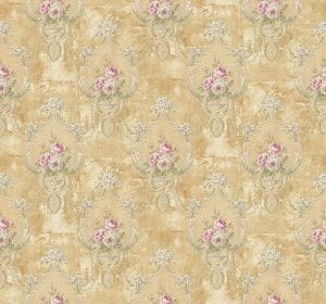 премиум бумажные обои бежевые KT-Exclusive с орнаментом Champagne Florals MF10005 На фото премиум бумажные обои бежевые KT-Exclusive с орнаментом Champagne Florals MF10005