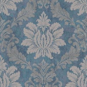 премиум бумажные обои синие в кабинет KT-Exclusive с дамаском Champagne Florals MF10702 На фото премиум бумажные обои синие в кабинет KT-Exclusive с дамаском Champagne Florals MF10702