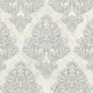флизелиновые обои серые Euro Decor с дамаском Caro 7181-24 На фото флизелиновые обои серые Euro Decor с дамаском Caro 7181-24